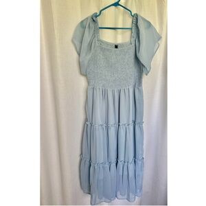 Light Blue Smocked Maxi Dress